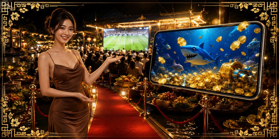 Người dùng trải nghiệm ứng dụng casino trên điện thoại bên bờ sông Mekong